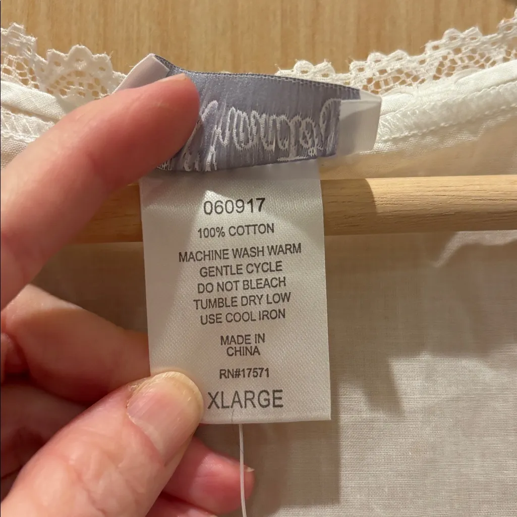 Character Lace Trim Tank Boho Cottagecore NWT Size Large White - Image 6