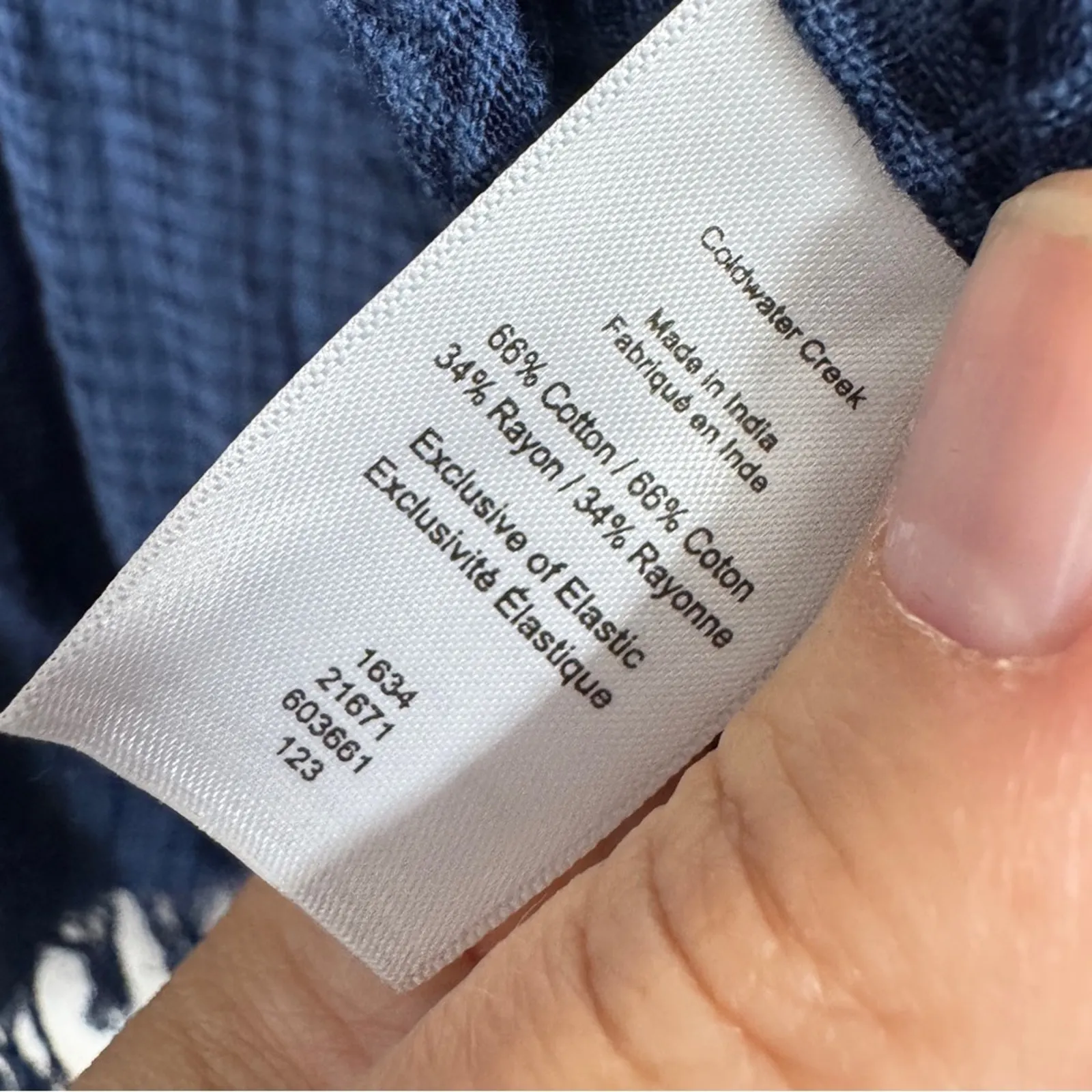 Coldwater Creek Blue Smocked Kimono Cardigan Womens OS Open Front Beachy Boho - Image 3