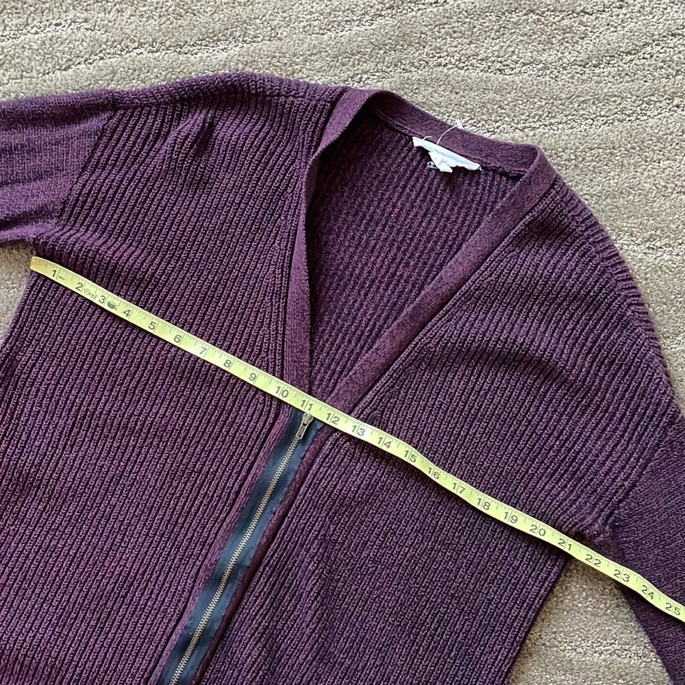 BCBG beautiful marled oversized chunky ribbed zip up cardigan sweater - Image 6