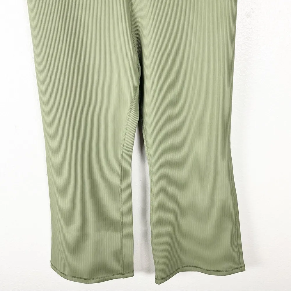 ATHLETA Elation Rib Crop Flare High Rise Green Athleisure Pants, Size 3X - Image 7
