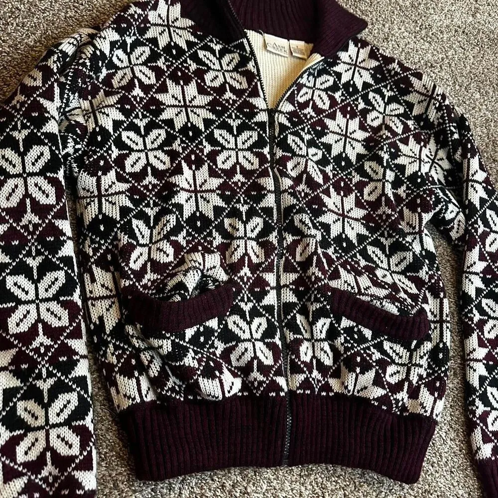 Vintage Oversized Sweater Jacket Red - Image 3