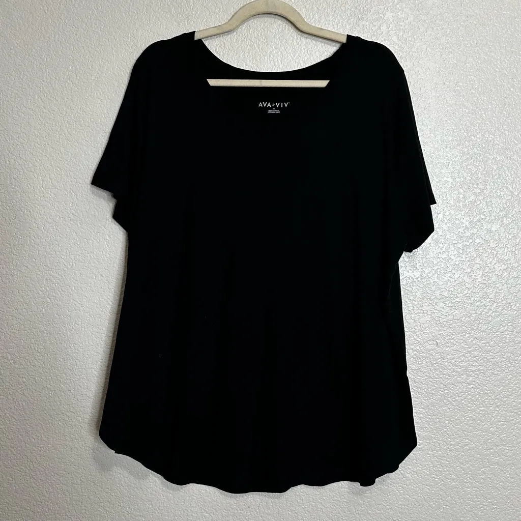 Ava & Viv BUNDLE (4) Plus Size Comfy Stretchy Short Sleeves Tee - Image 2