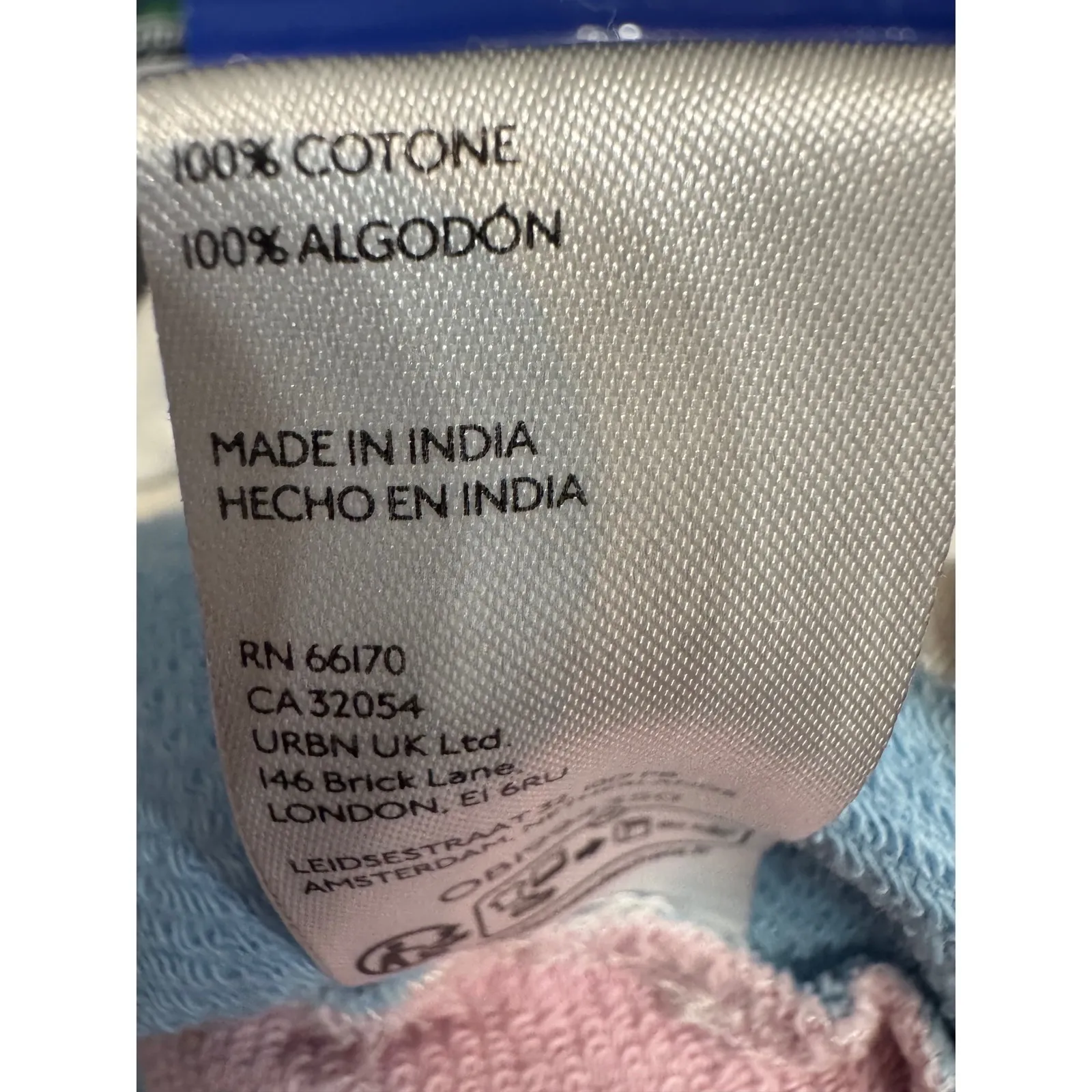 Anthropologie Pilcro Patchwork Hooded Sweatshirt Blue Pink Yellow White Size Med - Image 7