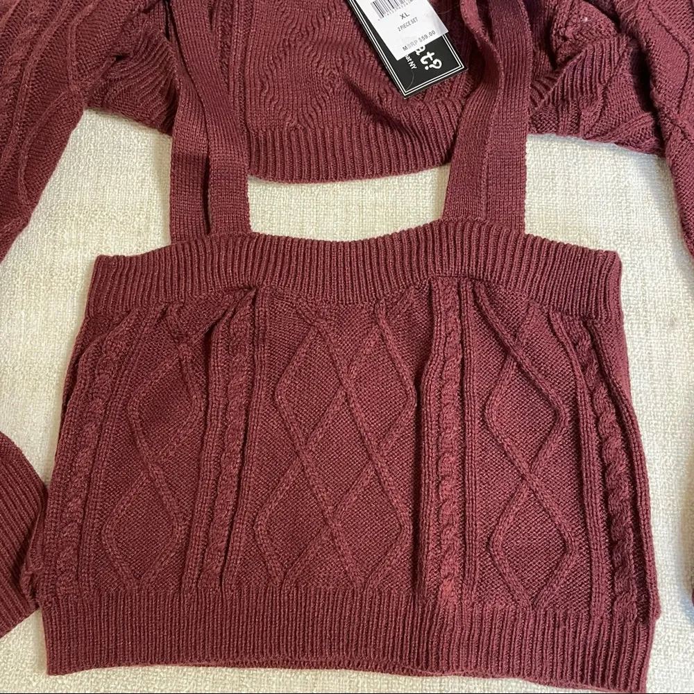Say What? Juniors’ Two - Piece Cable-Knit Shrug and Tank Set - Image 6