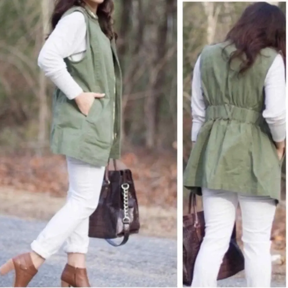 CAbi Women’s Army Olive Explorer Utility Vest Size S Layer - Image 3