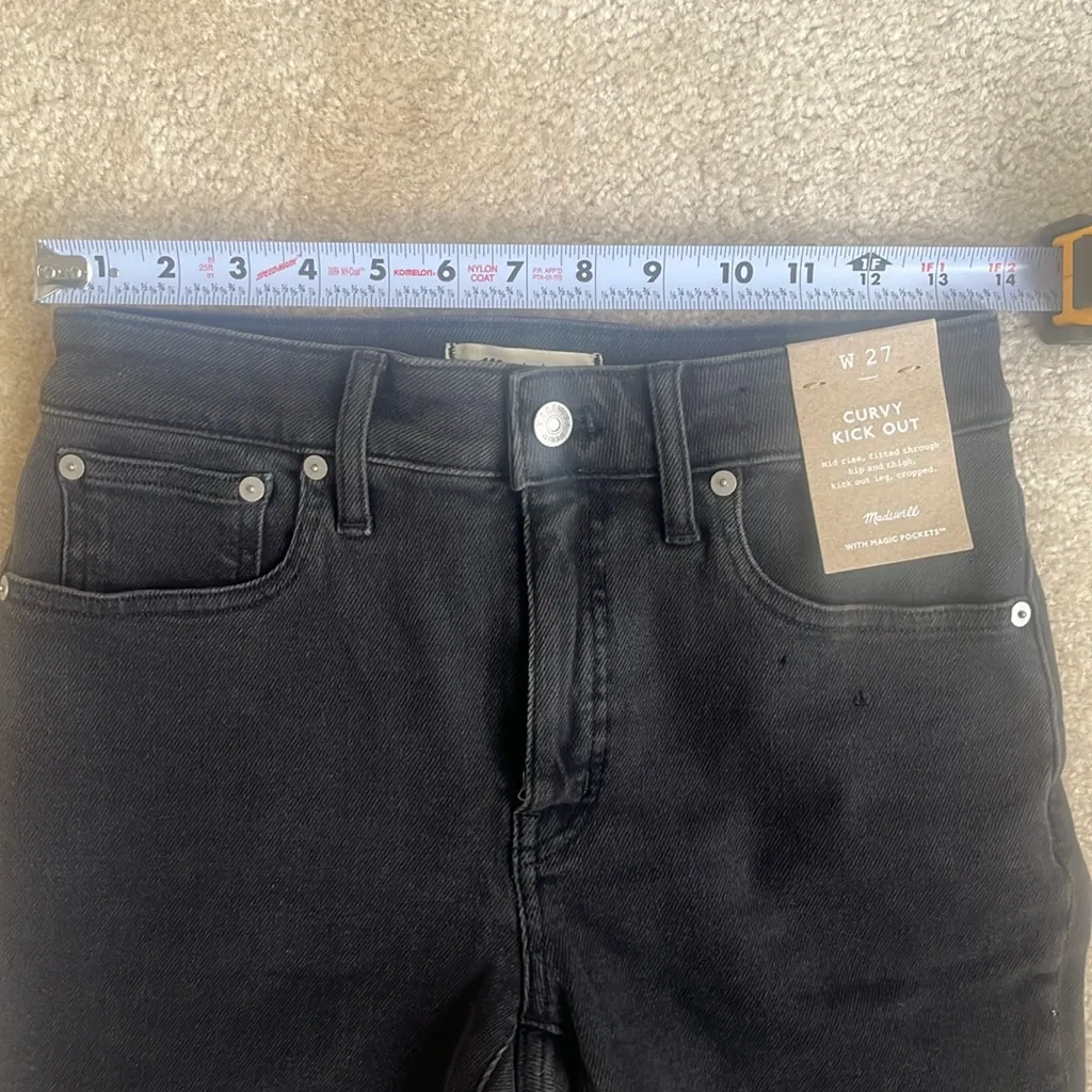 NWT Madewell Curvy Kick Out Dark Grey Jeans in Size Women’s 27 - Image 8
