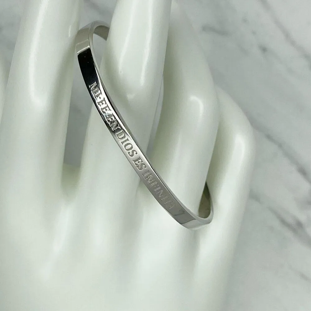 Silver Tone Mi Fe Dios Es Infinita Cuff Bracelet - Image 7