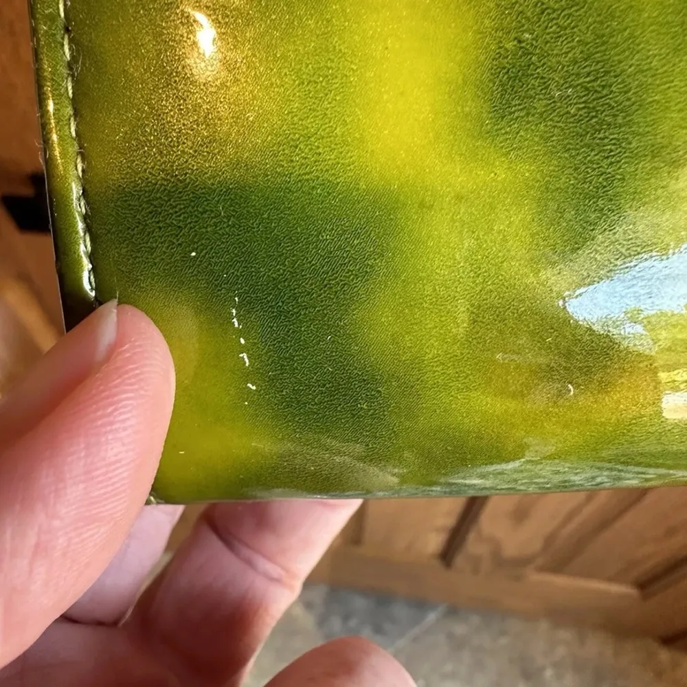 Vintage Purse Brian Jeffrey Green Convertible Clutch Gold Hardware made in spain - Image 16