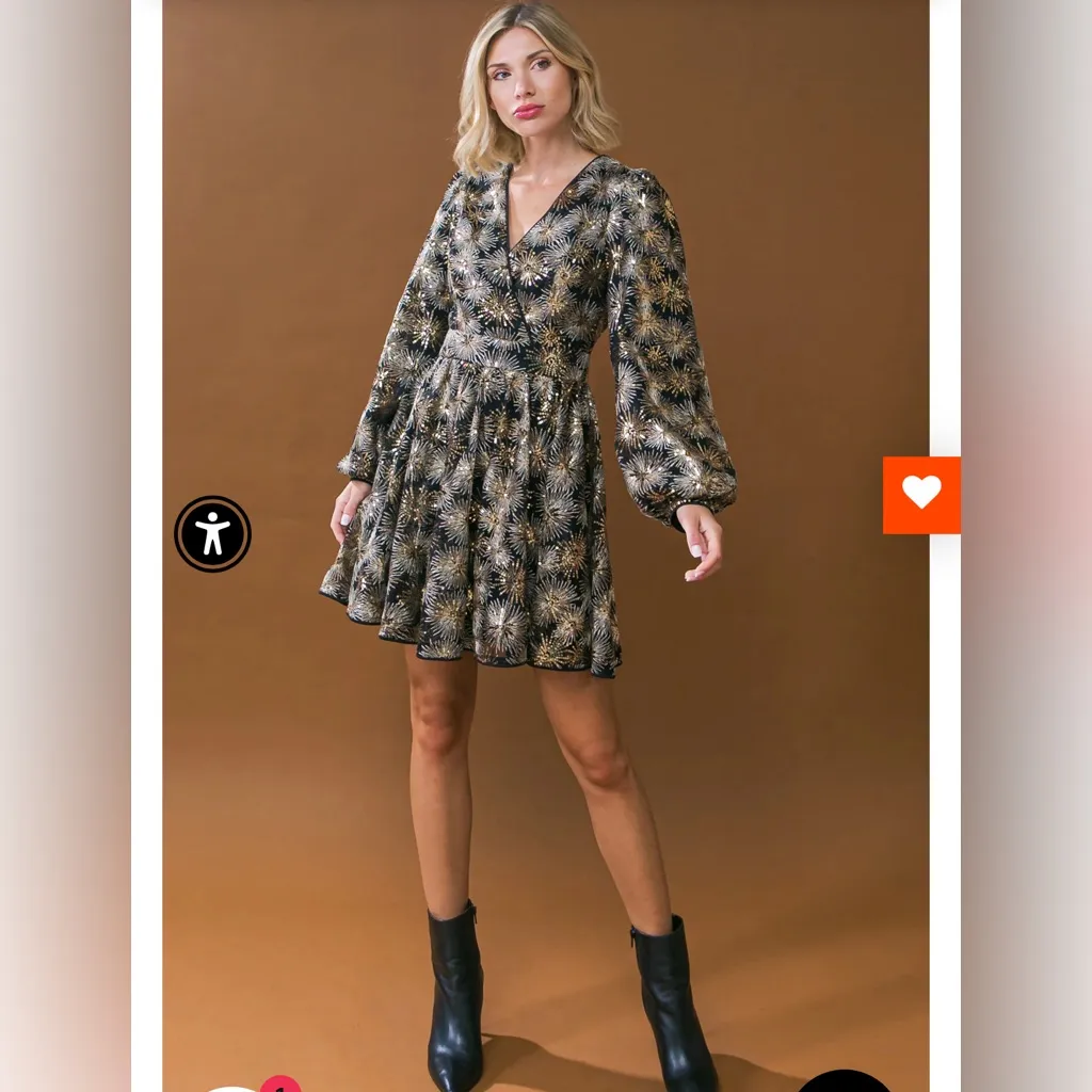 Flying‎ Tomato Black Ruffled Wrap Dress size medium - Image 9