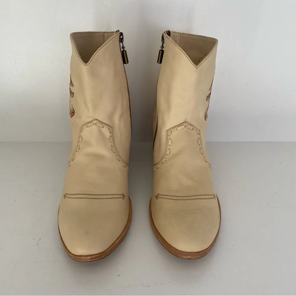 Marco Delli x Free People Evelina Embroidered Western Cowboy Ankle Booties | 39 - Image 3