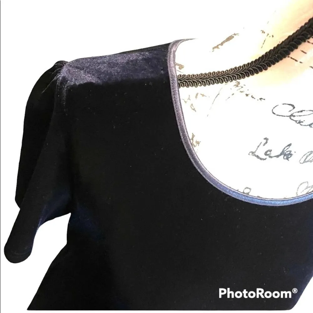 Laura Ashley Maxi Dress Navy Size Blue Size Large Velvet formal Y2K vintage - Image 2