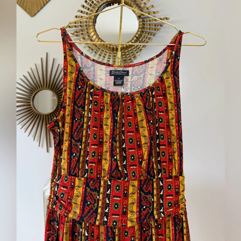 Lucky Brand Red and Yellow Printed Dress - Image 2