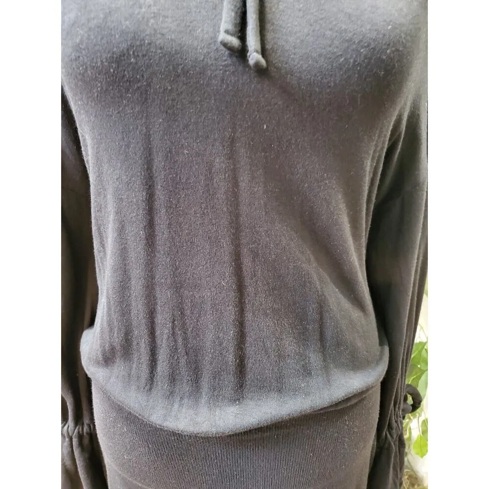 Express One Eleven Women's Black Viscose Long Sleeve Knee Length Hooded Dress S - Image 5