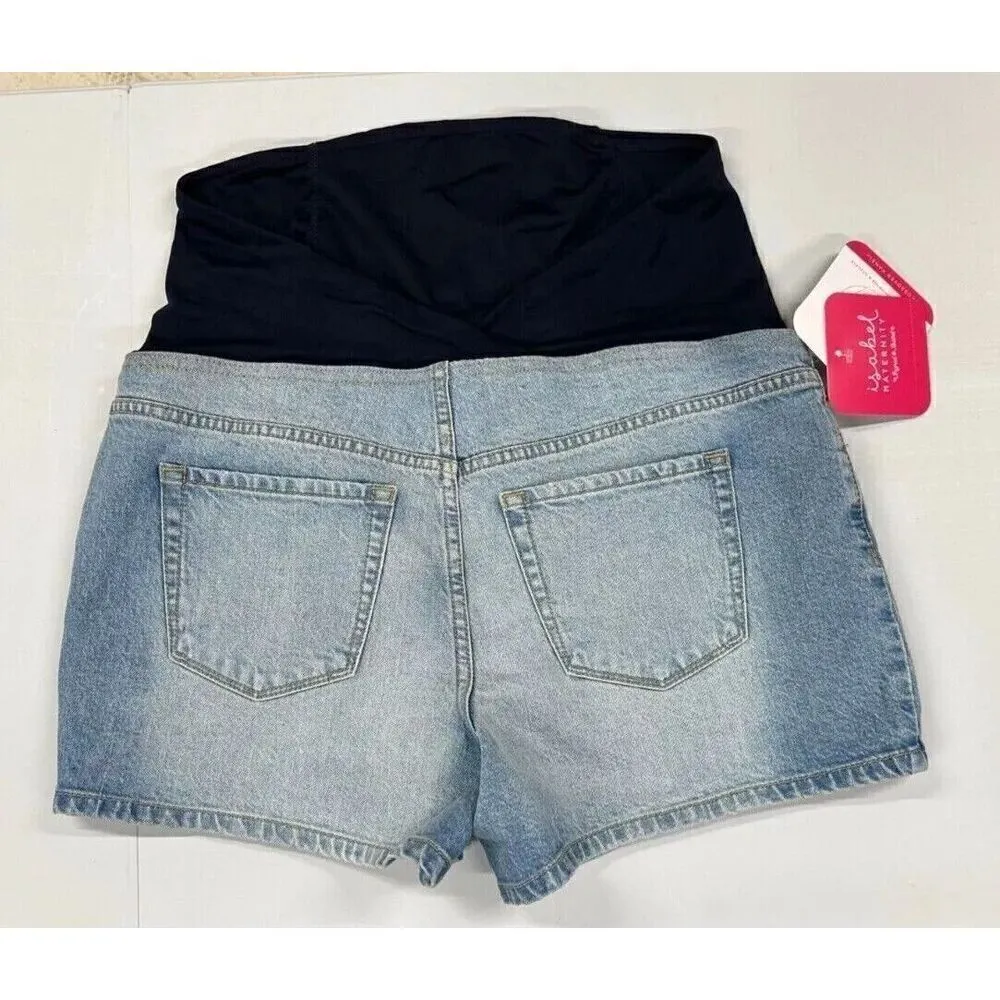 ISABEL MATERNITY Jean Shorts Size 2/26 Crossover Panel - Image 2