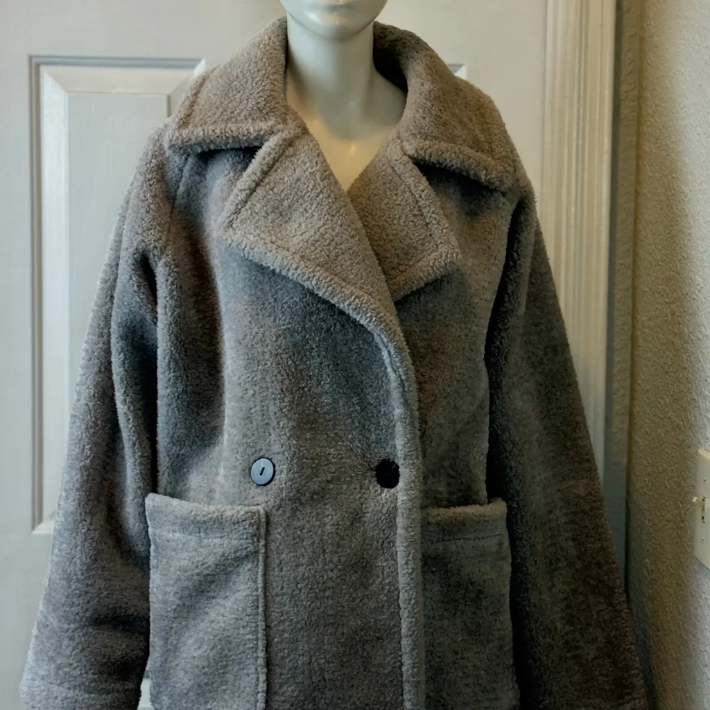 Rachel Zoe Faux Fur Teddy Bear Coat Sz Large - Image 4