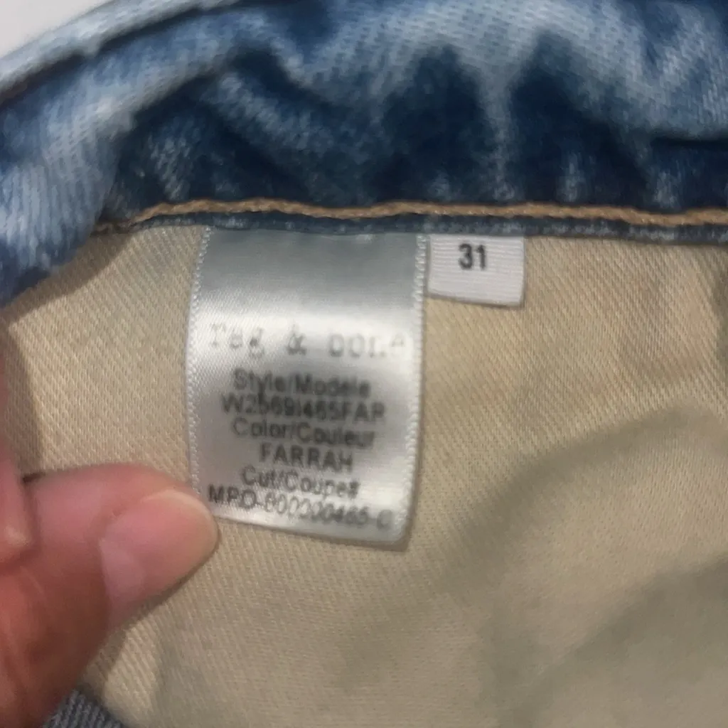 Rag & Bone Farrah Cigarette Skinny Ankle Raw Hem Medium Wash Denim Jeans 31 - Image 4