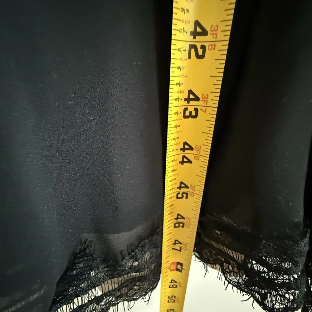 NWT Bohme Midi Dress Women's Large Black Lace Overlay Nude Cottage Core - Image 7