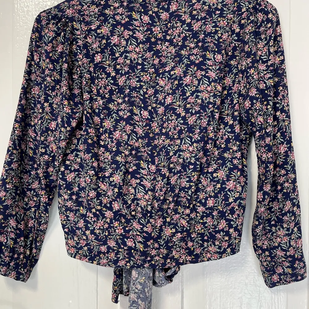 Rolla’s wildflower Deliah Tie Blouse size XS Blue - Image 4