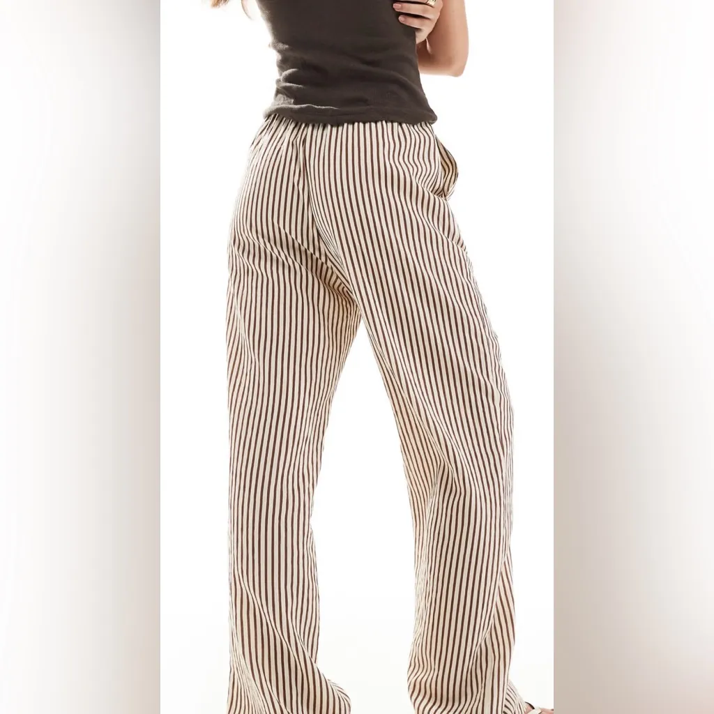 Striped Lounge Pants Brown Size L - Image 2