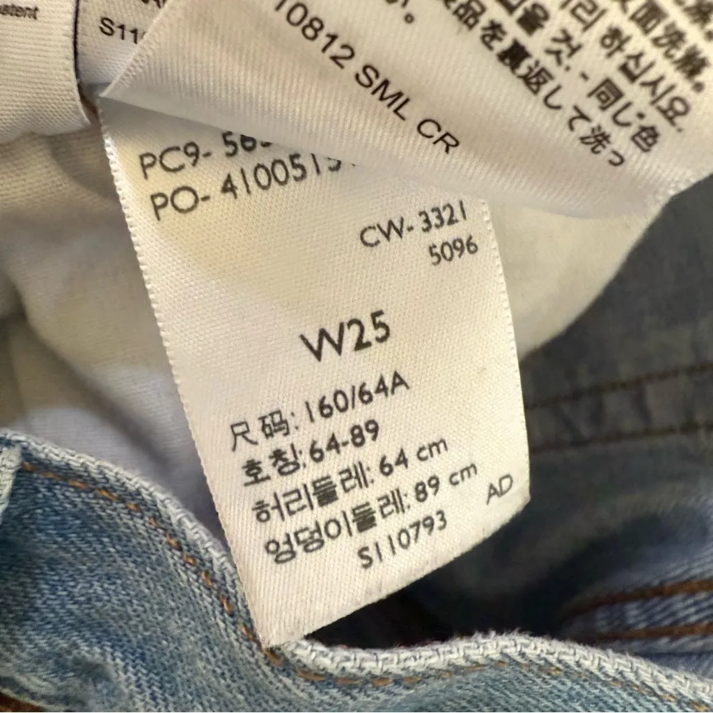 LEVIS 501 Original Fit High Rise Shorts Women's Sz 25 Distressed - Image 3