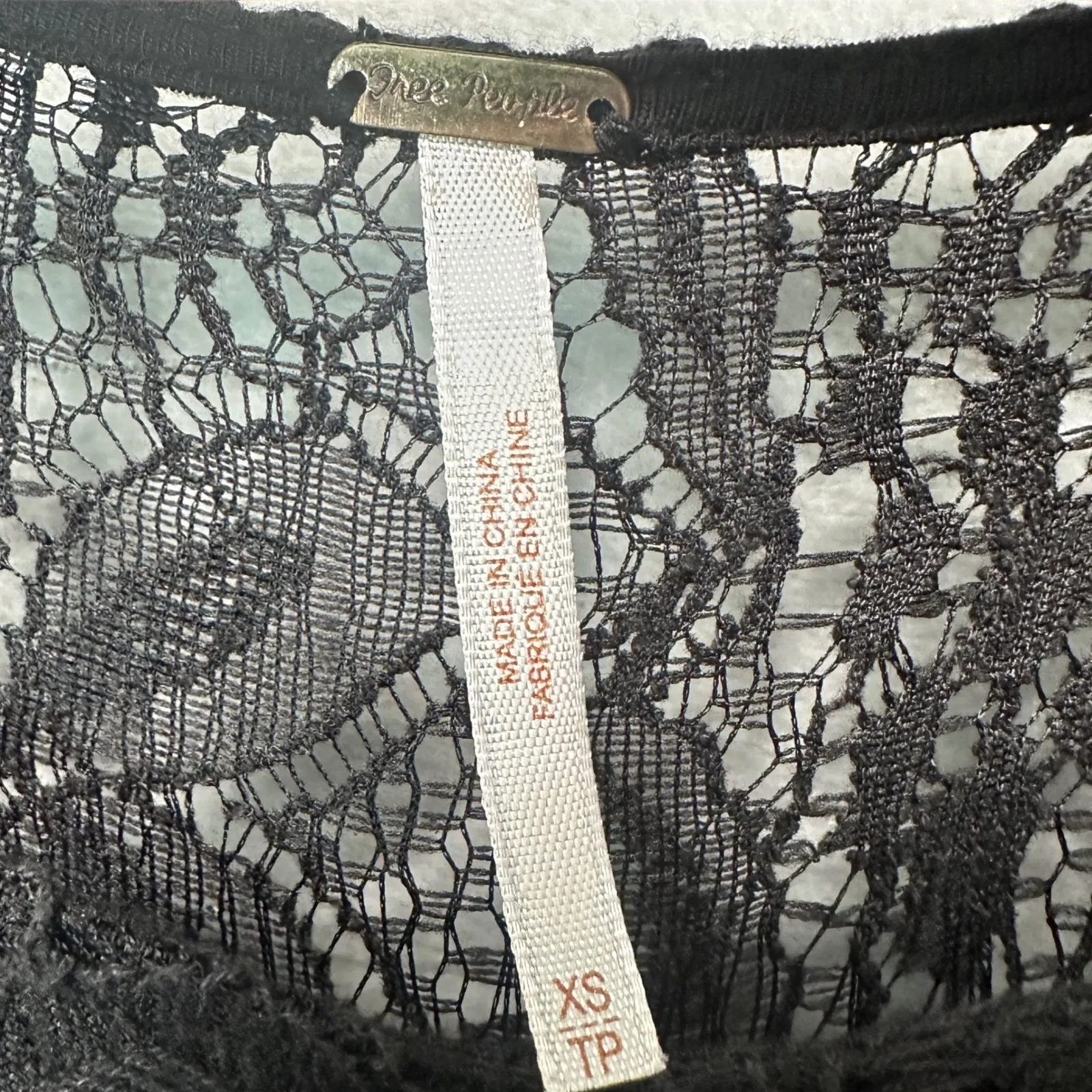 Free People‎ Dress XS Black Lace Fit Flare 3/4 Sleeve Mini Cocktail - Image 2