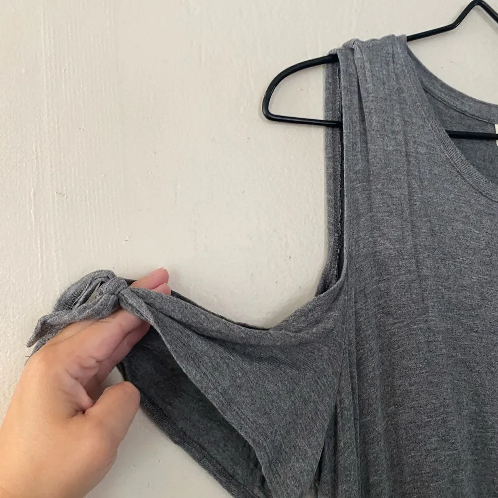 Style & Co Gray Cold Shoulder A Line Dress Women’s Size Large Summer - Image 6