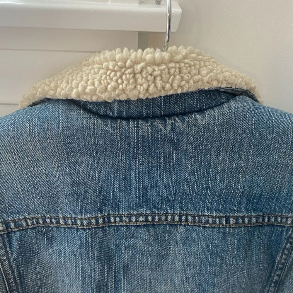 Levi’s Trucker Denim Jean Jacket Sherpa Lined Faded Distressed Grunge 90s Y2K - Image 15