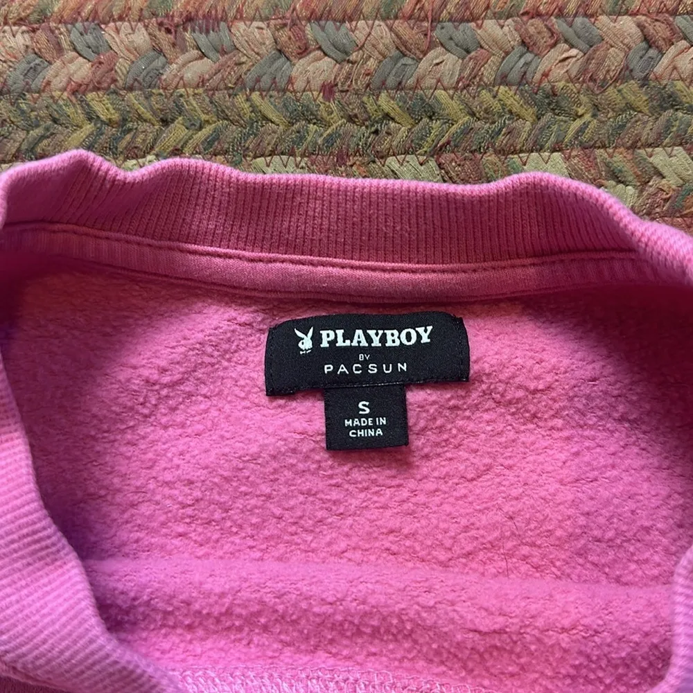 PLAYBOY PINK EMBROIDERED PULLOVER SWEATSHIRT - Image 3