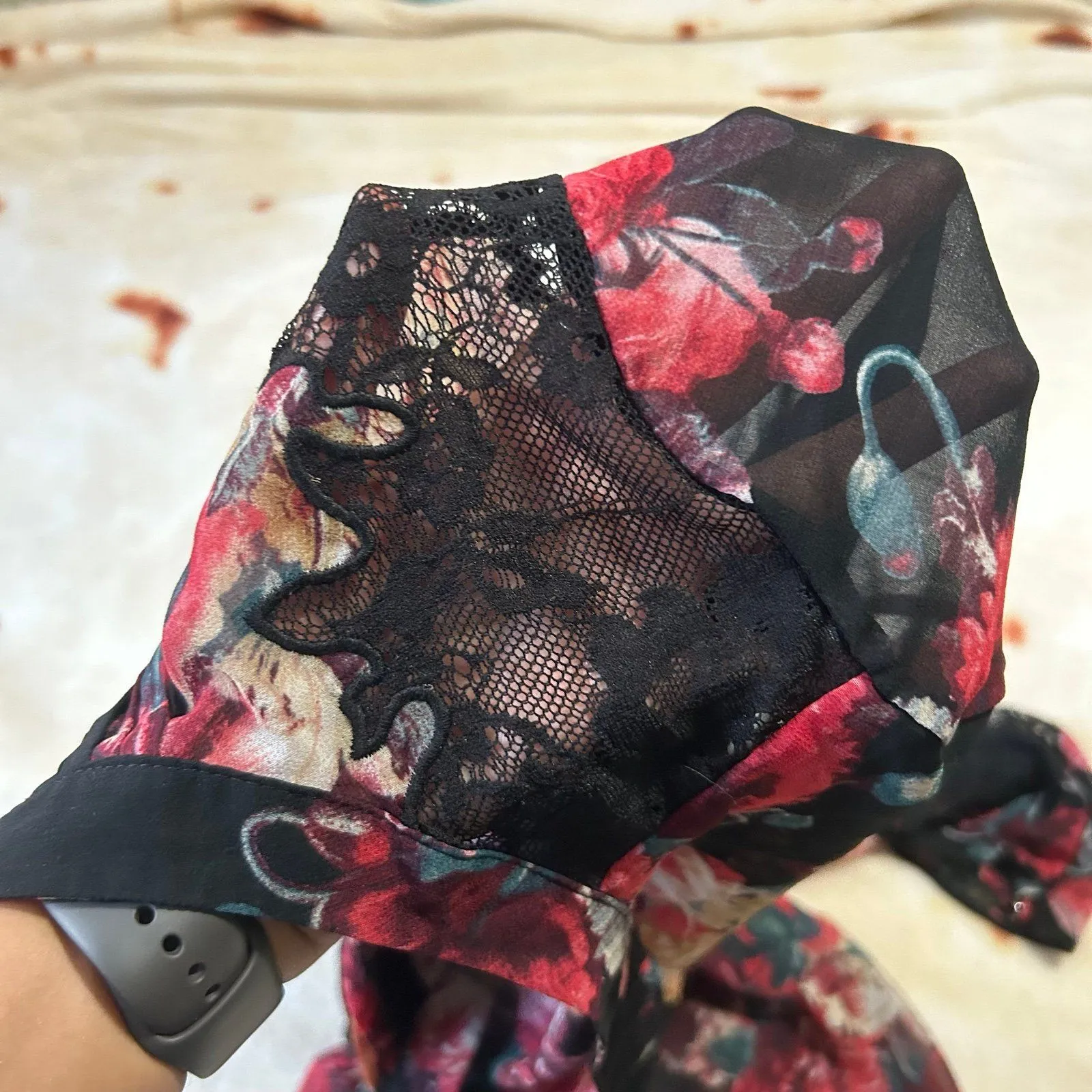 Black Floral Blouse - Image 4