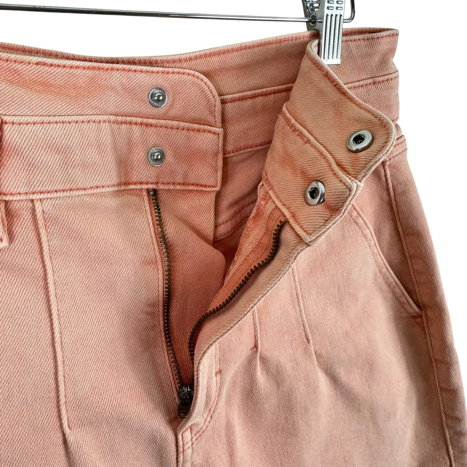 White House Black Market‎ Cotton Orange High Rise 5" Short Denim 4 - Image 4