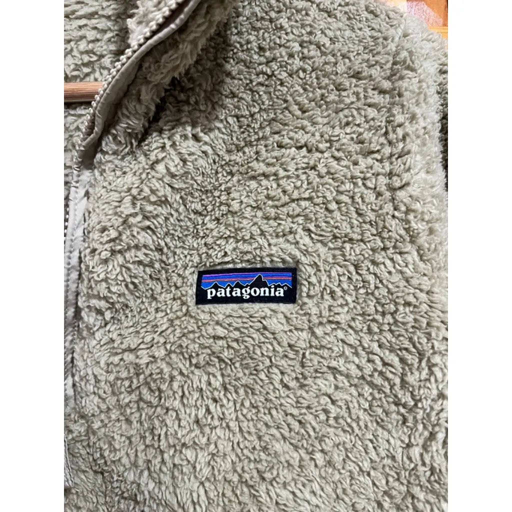 Patagonia Los Gatos Fleece Sherpa Women El Cap Khaki Half Zip Fuzzy Sherpa Small - Image 3