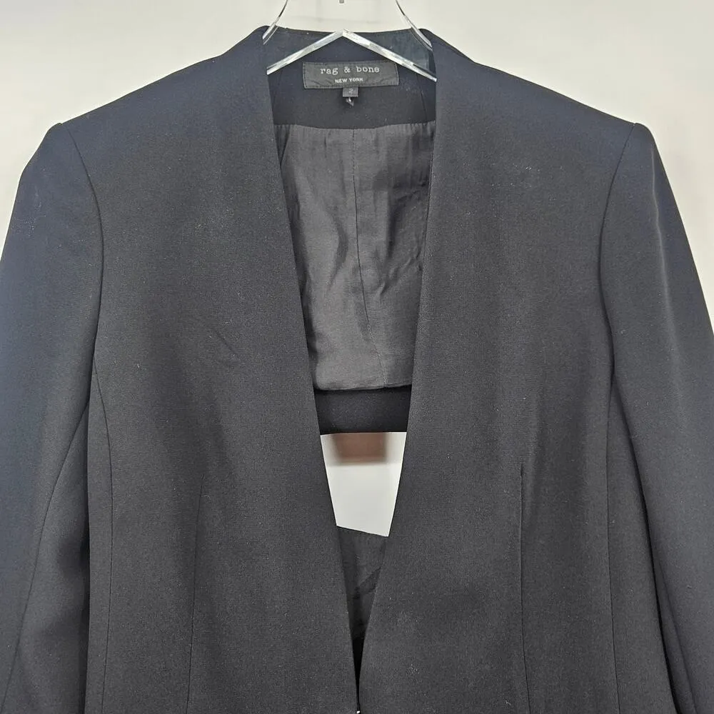 Rag & Bone‎ Women's Teresa Cut Out Peekaboo Back Blazer Black Size 2 - Image 8