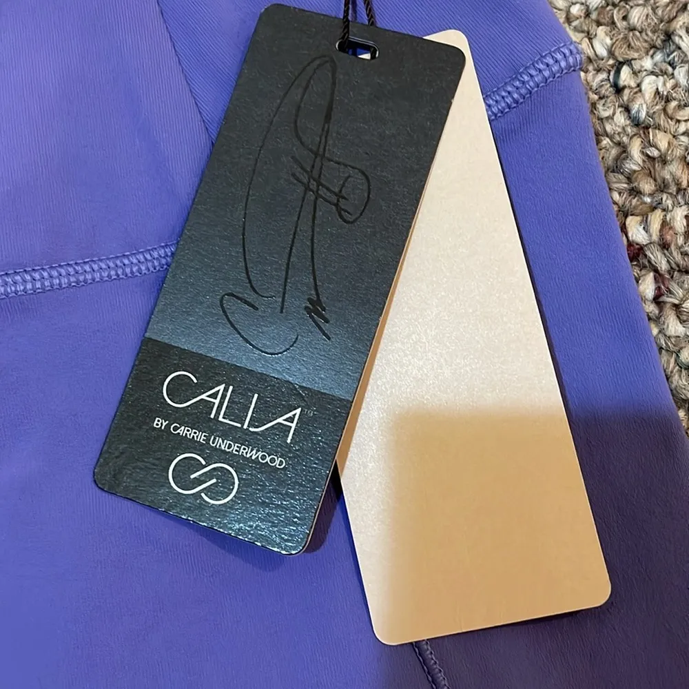 Womens New CALIA Essential Carrie Underwood Leggings High Rise 7/8 Ankle Spliced Purple - Image 6