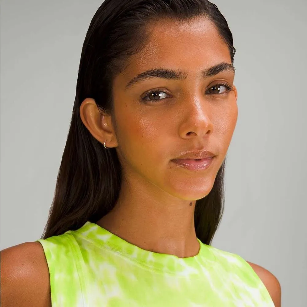 ❌Lululemon “All Yours” Cotton Lime Green Tie-Dye Women's Crop Top size 8 - Image 4