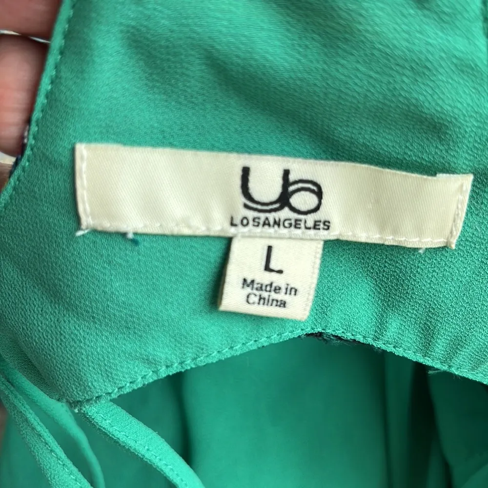 Ya Los Angeles Silk Tank Womens Large Top Needlepoint Open Back Flowy - Image 12