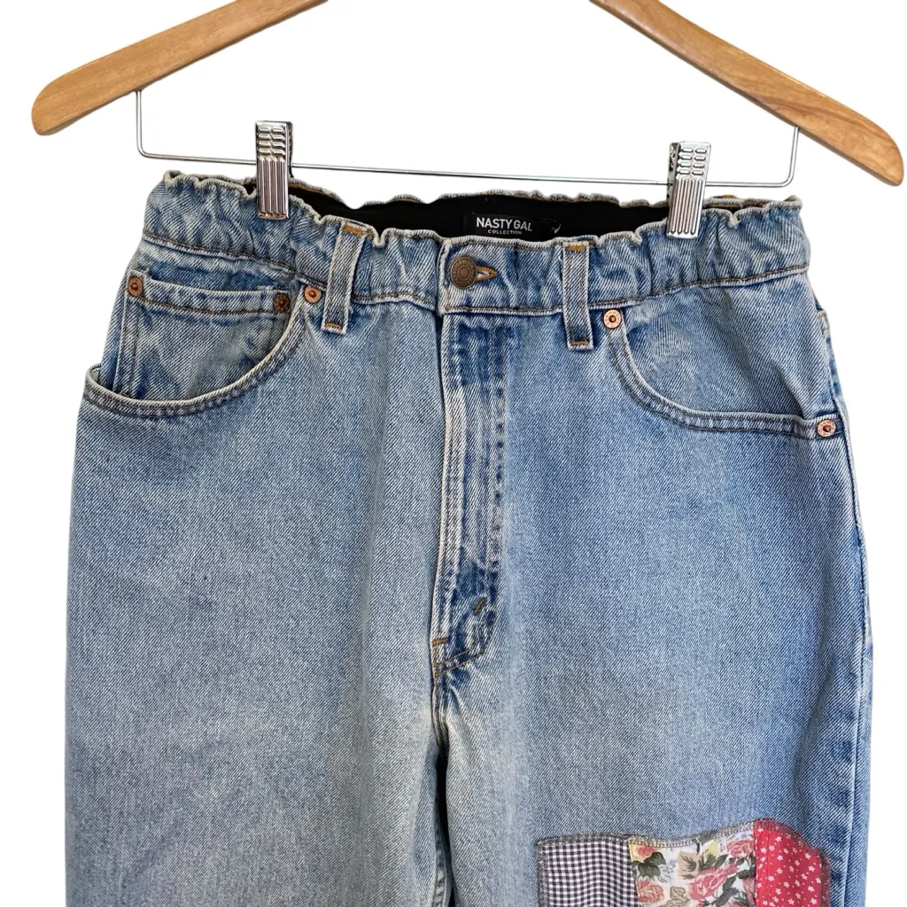 Levi’s X Nasty Gal Patchwork Jeans Embroidered Reworked Denim “After Party” - Image 3