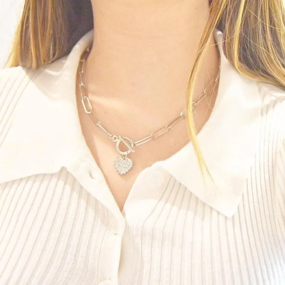 Evil Eye Toggle Chain Necklace Silver - Image 4