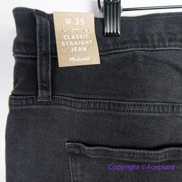 NEW Madewell Classic‎ Straight Jeans in Lunar Wash, 35 - Image 11