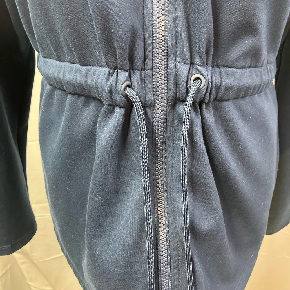 Athletic Works Zip‎ Up Hooded Sweatshirt Pockets Drawsting Collar Navy Womens XS - Image 3