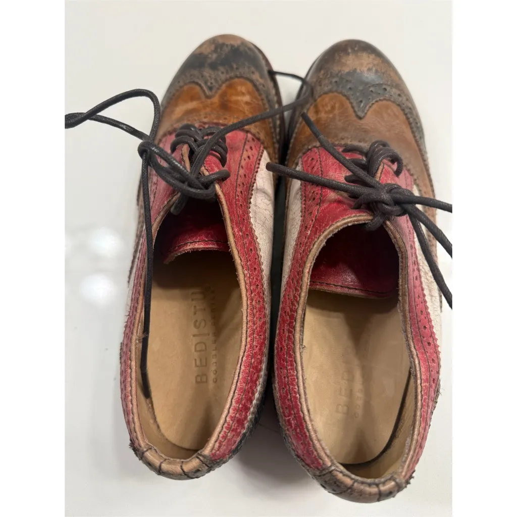 Bed Stu Red and Brown Leather Oxfords - Image 2