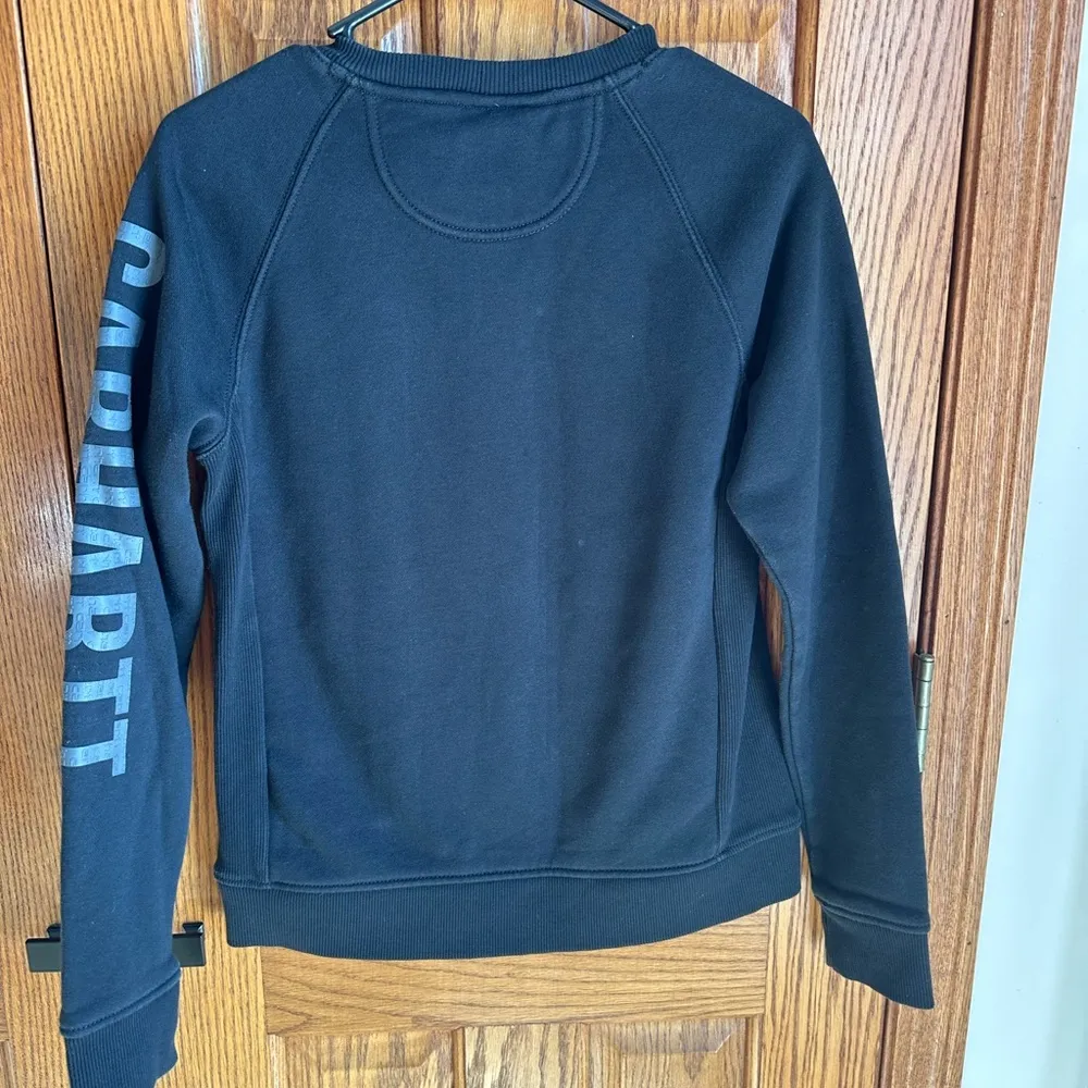 Carhartt Clarksburg Crewneck Pullover Sweatshirt size XS Black Gray - Image 7