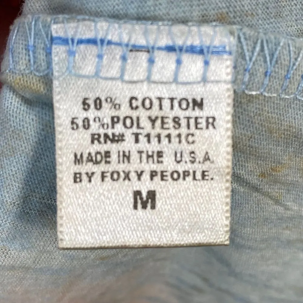 Butterfly Dropout Art to‎ Wear Button Up Top Peacock Print 3/4 Sleeve M Blue Size M - Image 6