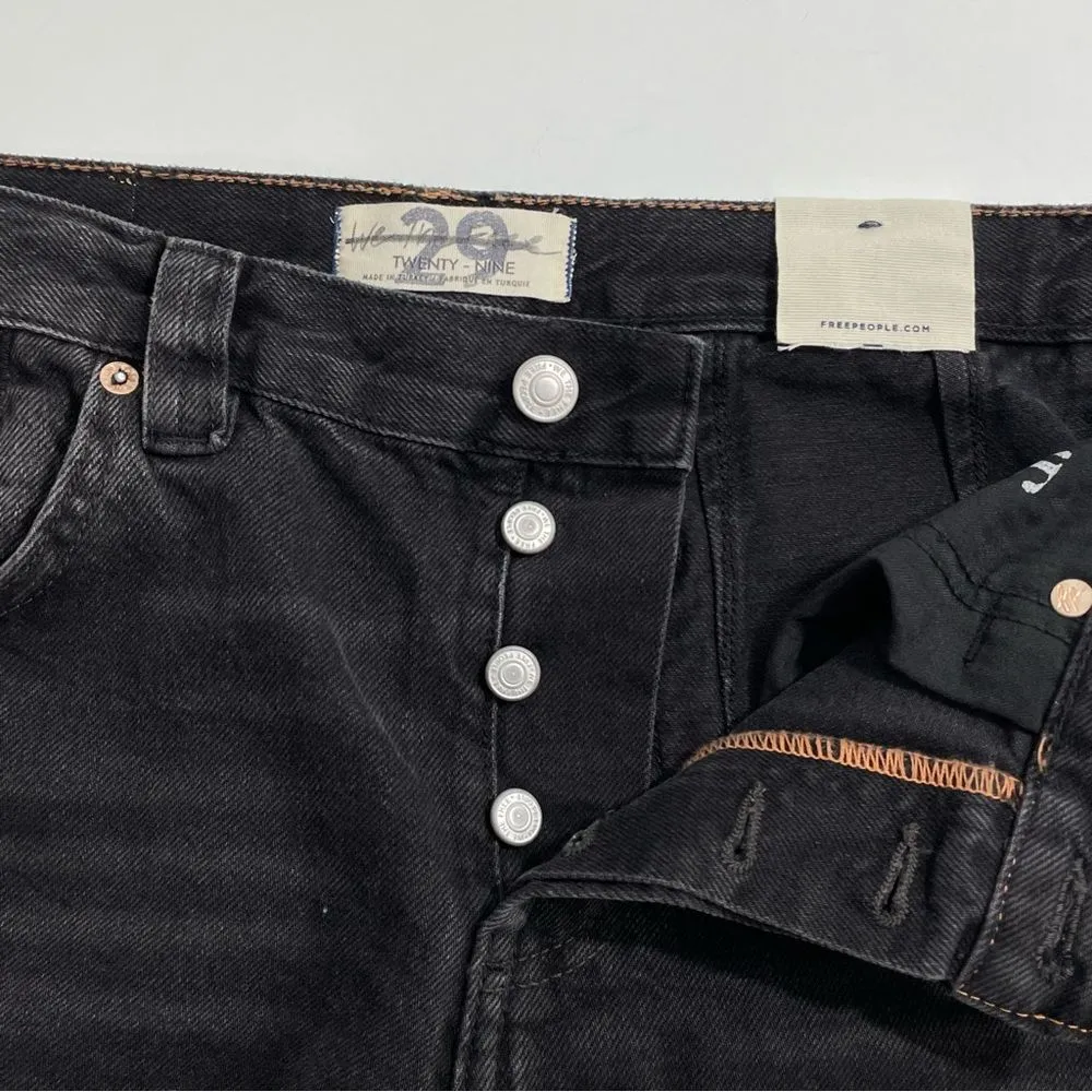 NWT We The Free Jeans Size 29 Free People Black Crvy Siren Low Rise Straight‎ - Image 7