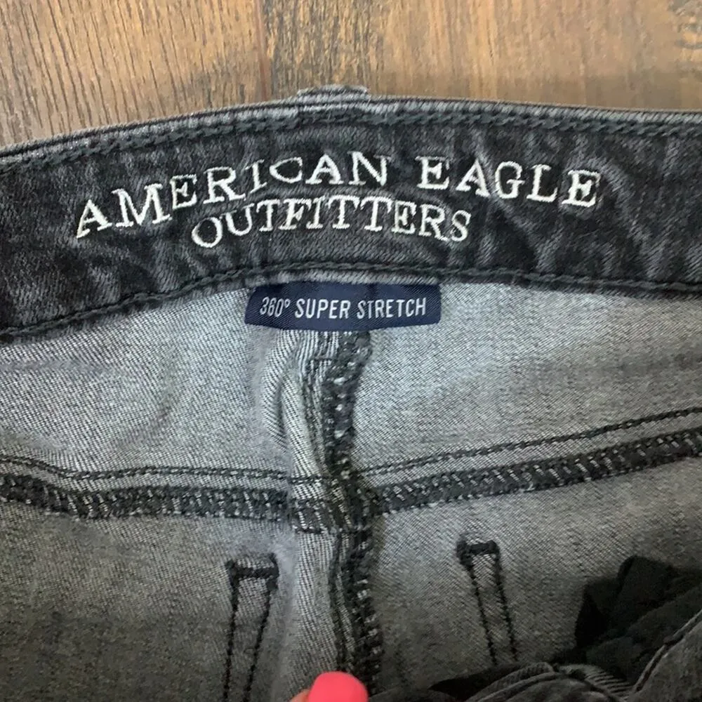 American Eagle 360 Super Stretch Skinny Black Ankle Jeans - Image 2