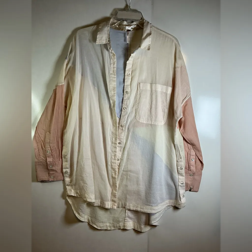 Free People  Cream Button-Down Shirt - Image 3