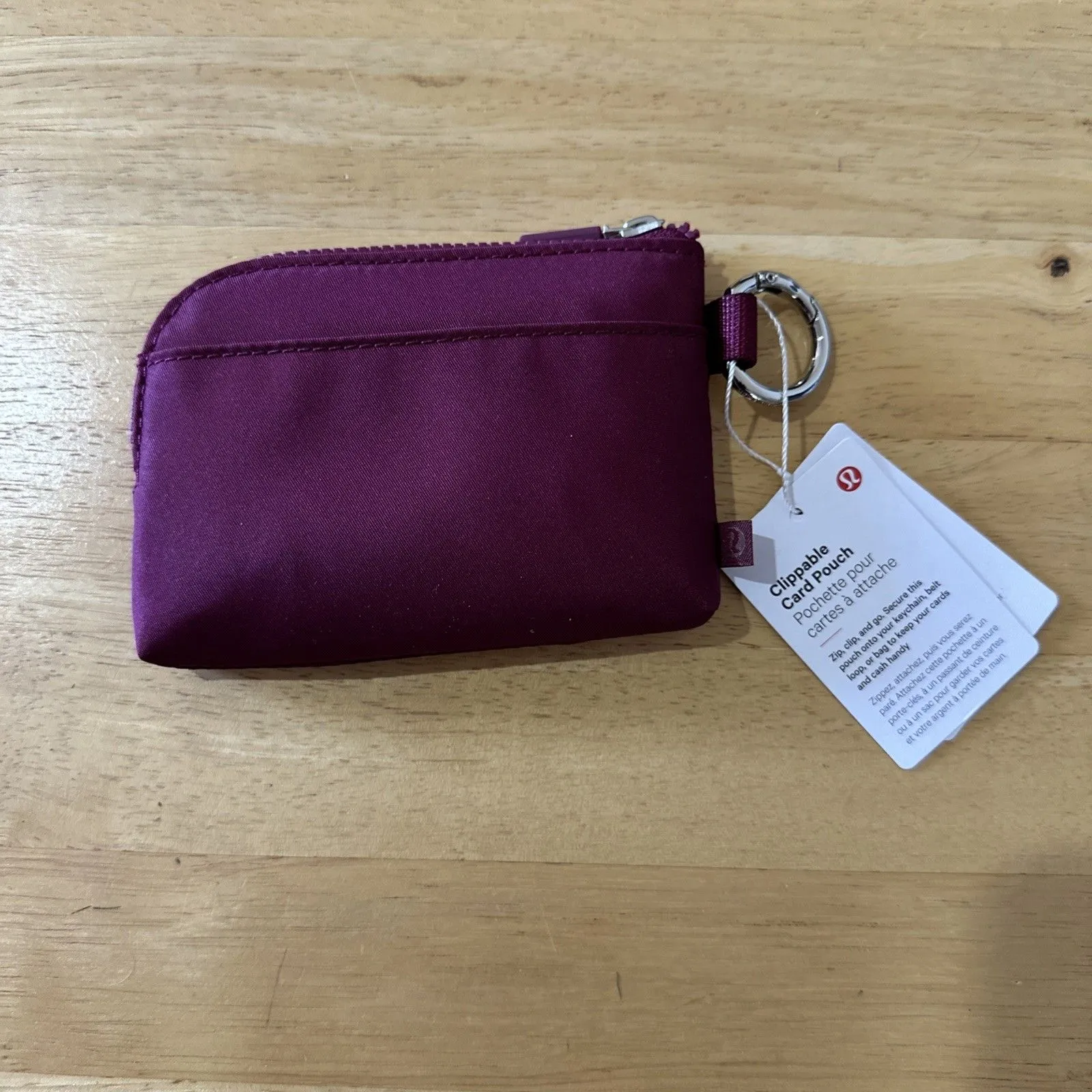 Lululemon Clippable Card Pouch Deep Luxe/Pink Tide - Image 3