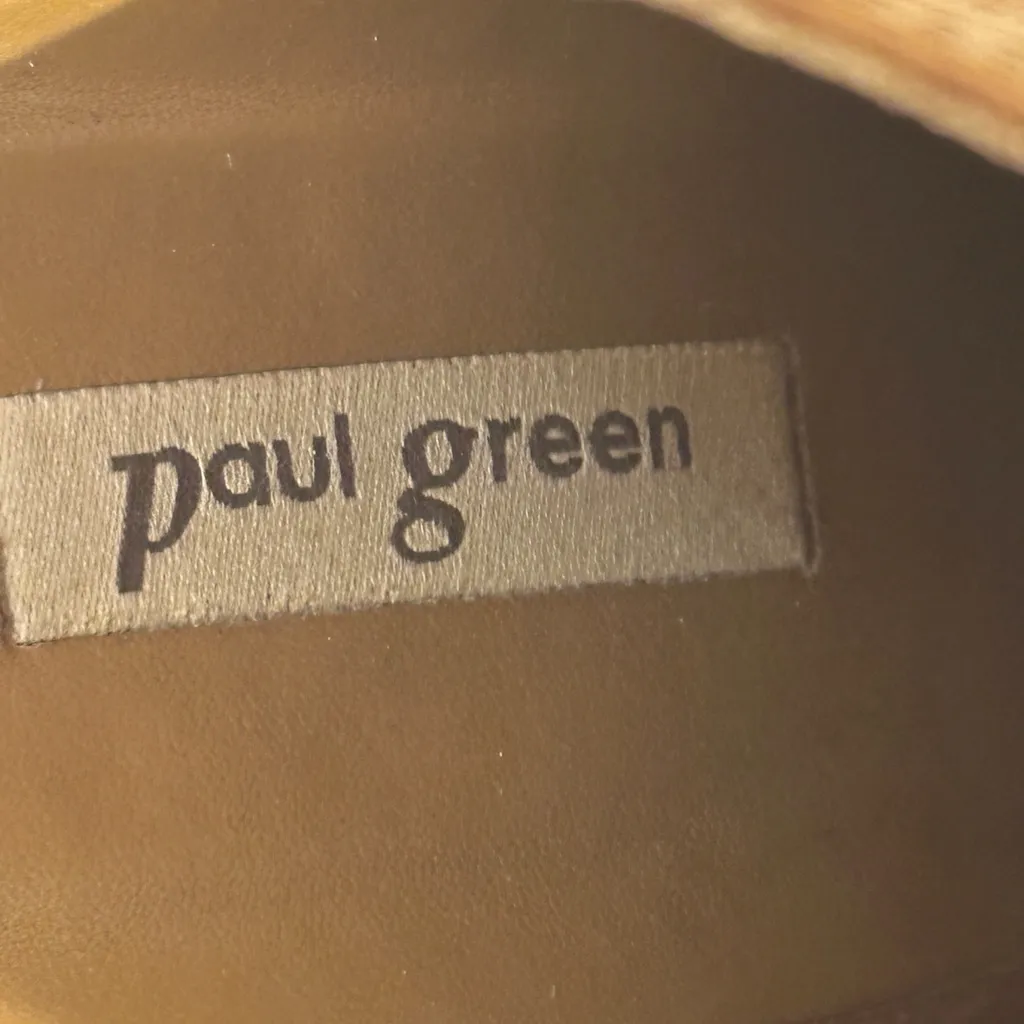 Paul Green Brown Leather Heels Booties Sz 6 - Image 2