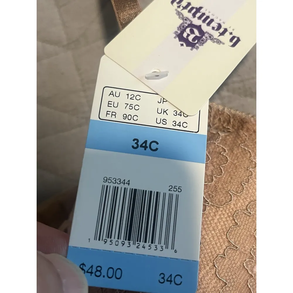 b.tempt'd by Wacoal Bra 34C Ciao Bella Plunge Contour Padded Underwire Lace NWT Tan Size undefined - Image 8