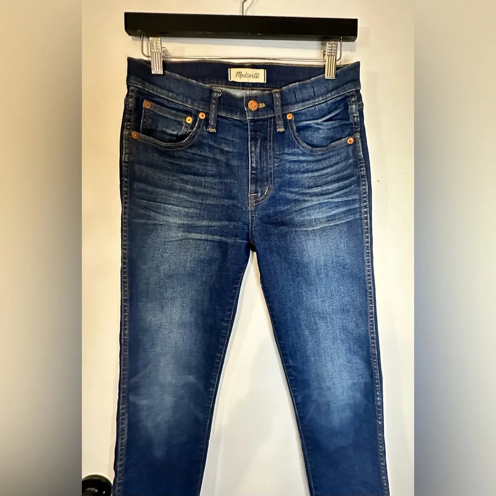 Madewell 9" High Riser Skinny Dark Denim Blue Jeans‎ Women’s size 27 Pre-owned - Image 5