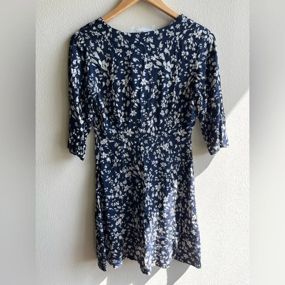 Urban Outfitters Navy Floral mini dress - 3/4 sleeve - Image 7